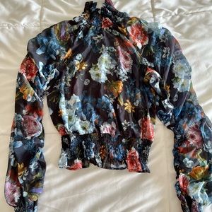 Sheer, multi colored turtleneck